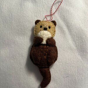 Otter Felted Wool Christmas ornament